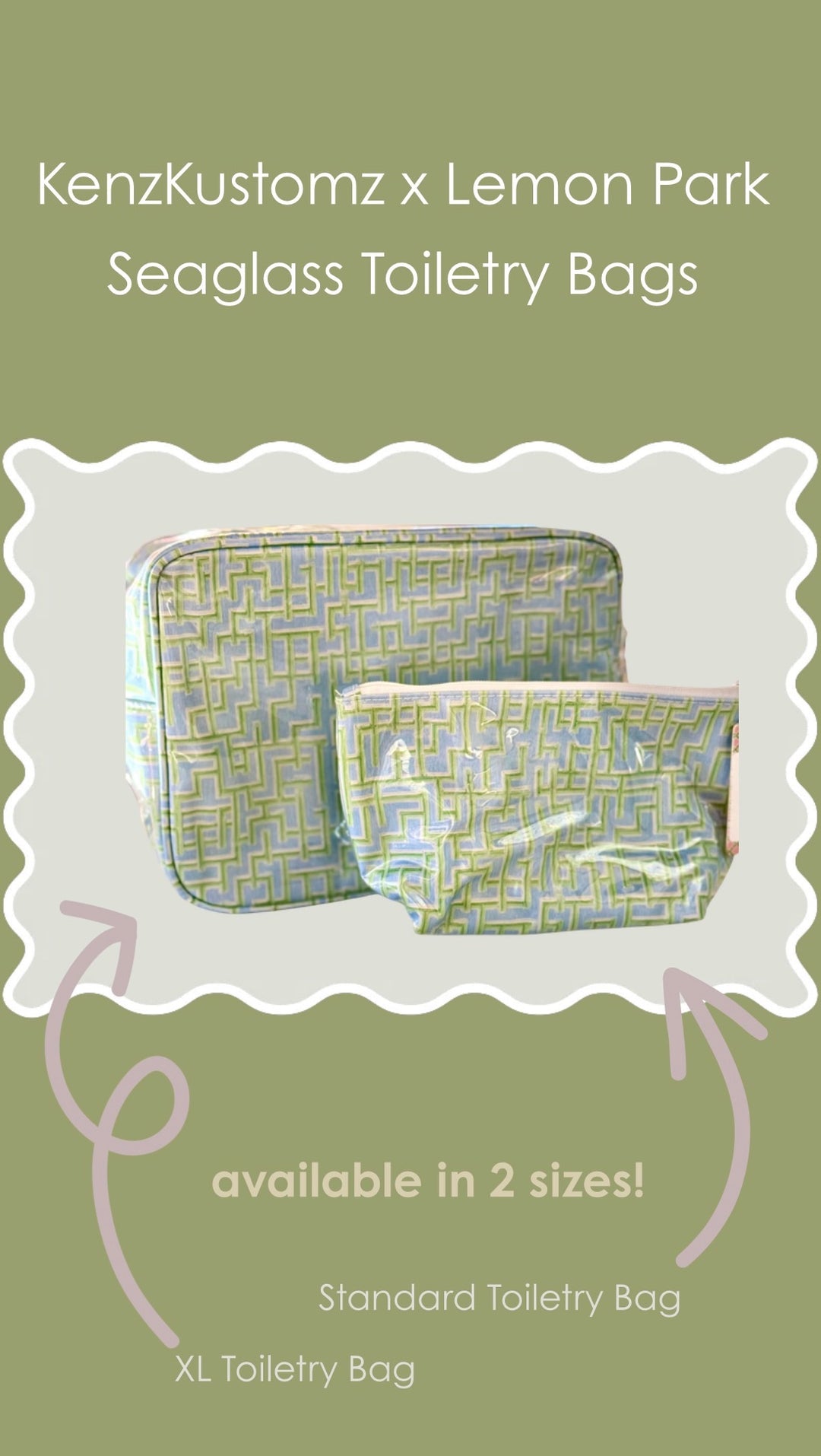Clear Coat Toiletry Bags x Lemon Park: Seaglass | Standard