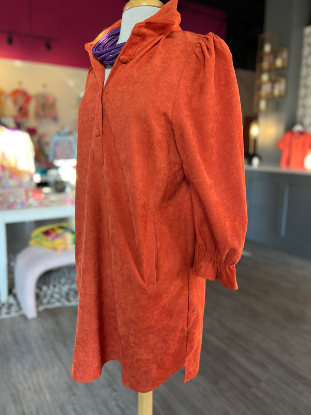 Denver Corduroy Dress | Burnt Orange