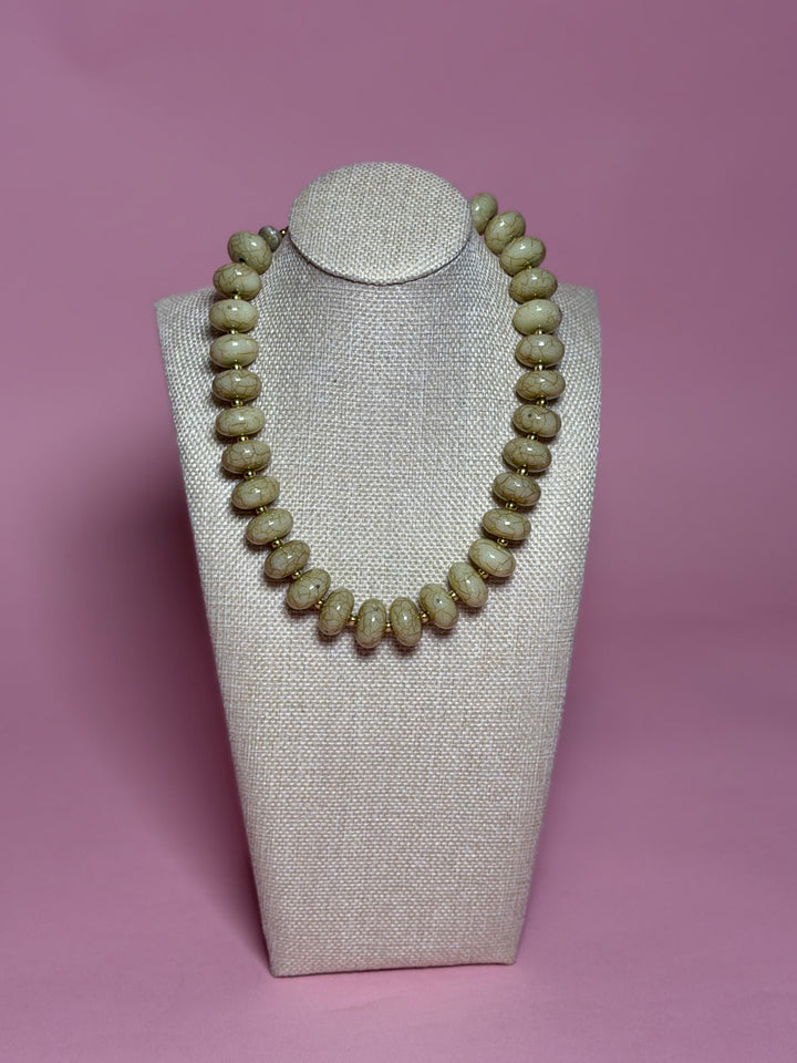Rondelle Bead Necklace | Taupe