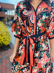 Autumn Scroll Maxi Dress