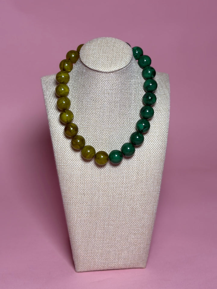 Marble Glaze Necklace | Multi Green