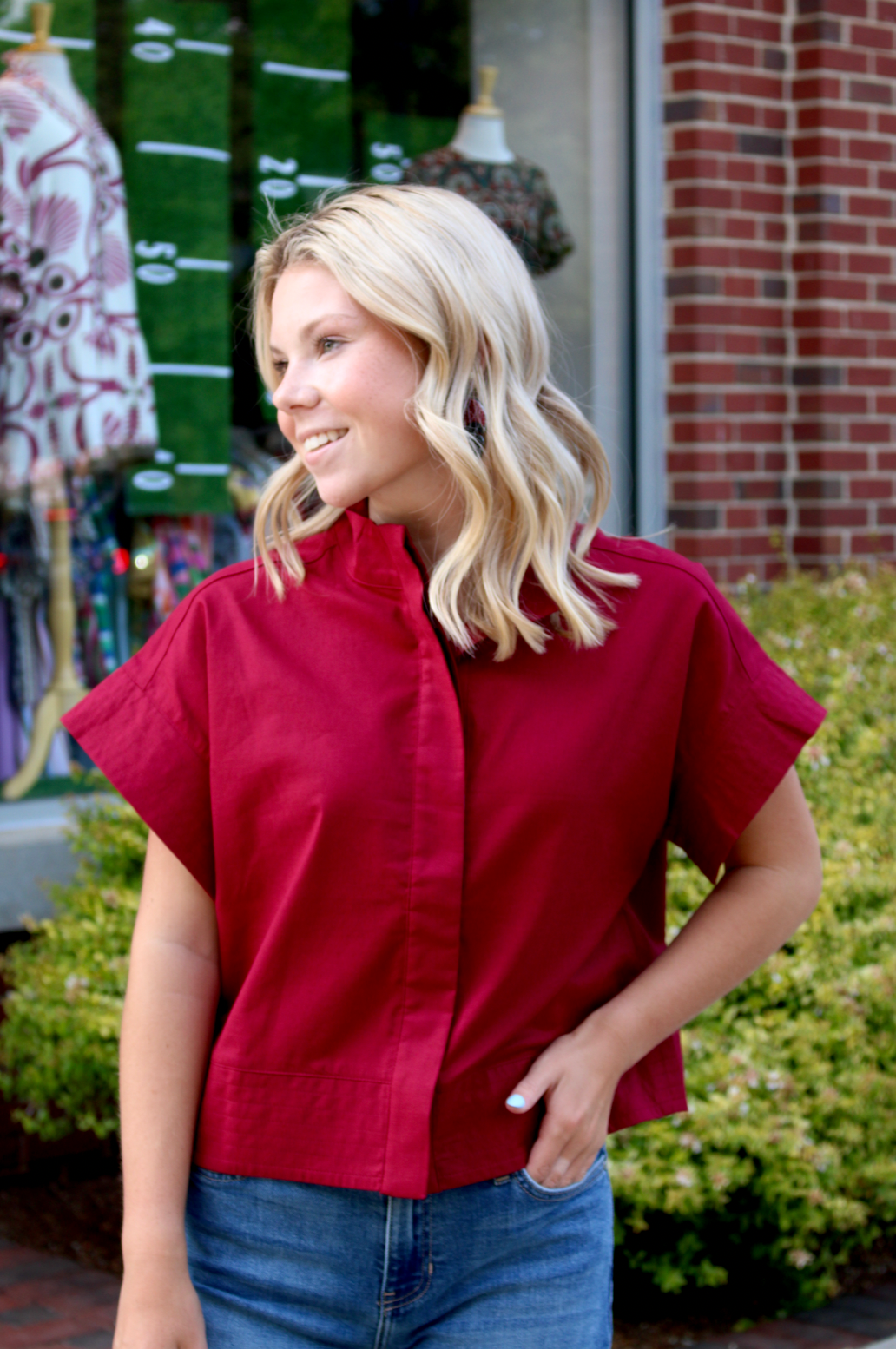 Blakely Button Up Blouse | Merlot