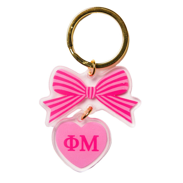 Sorority BOW-DACIOUS Keychain: Phi Mu