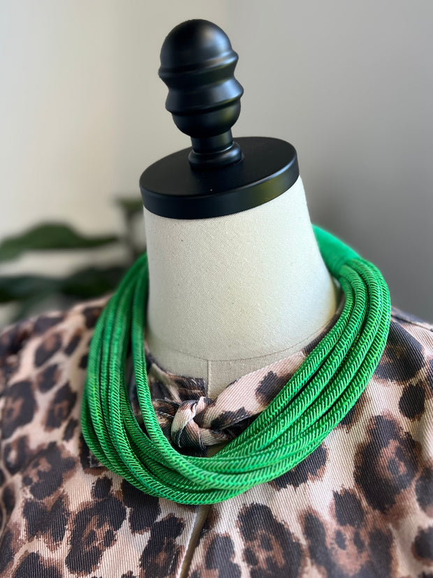 8 Strand Necklace | Kelly Green