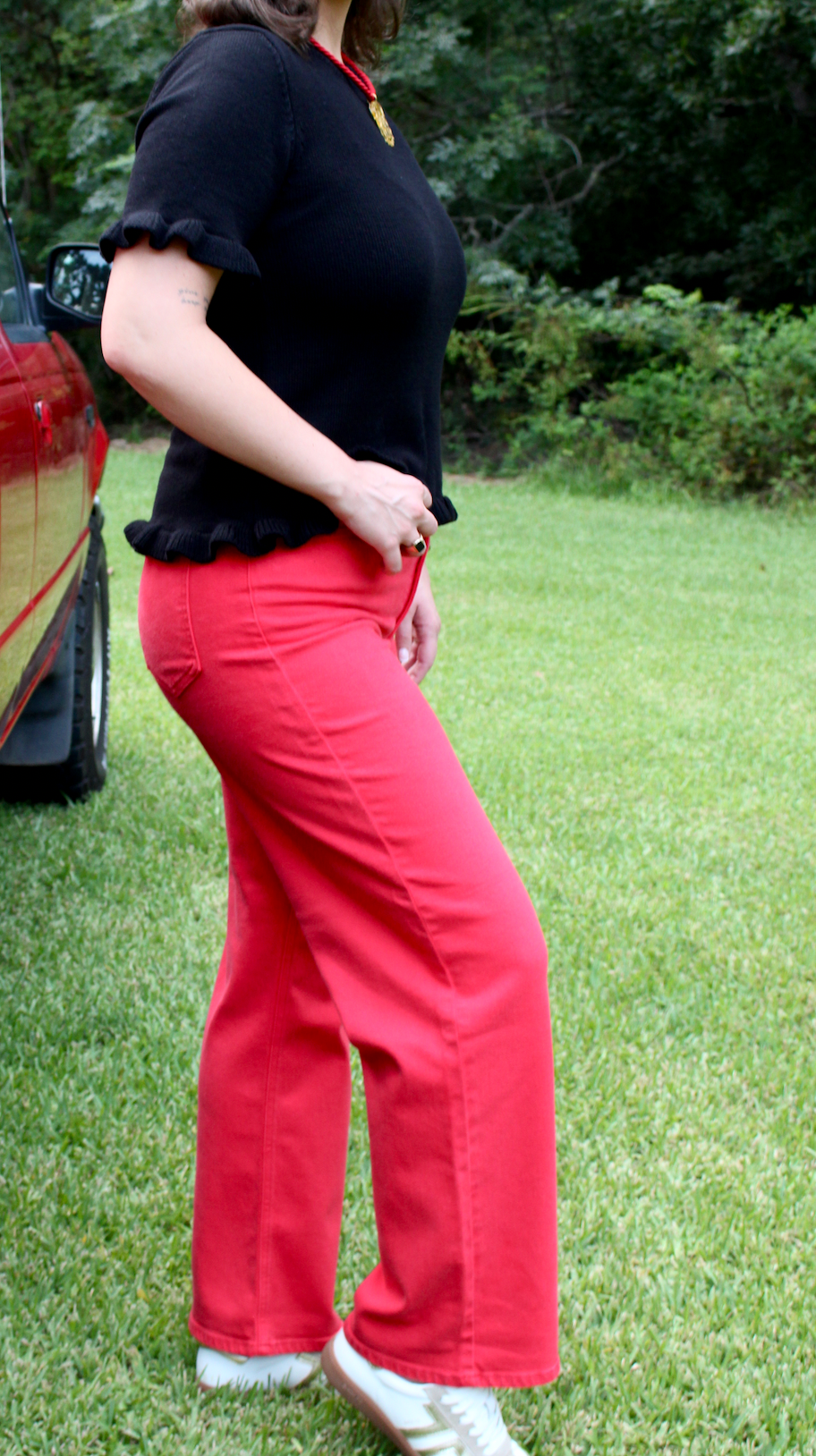 Vintage High Rise Straight | Red