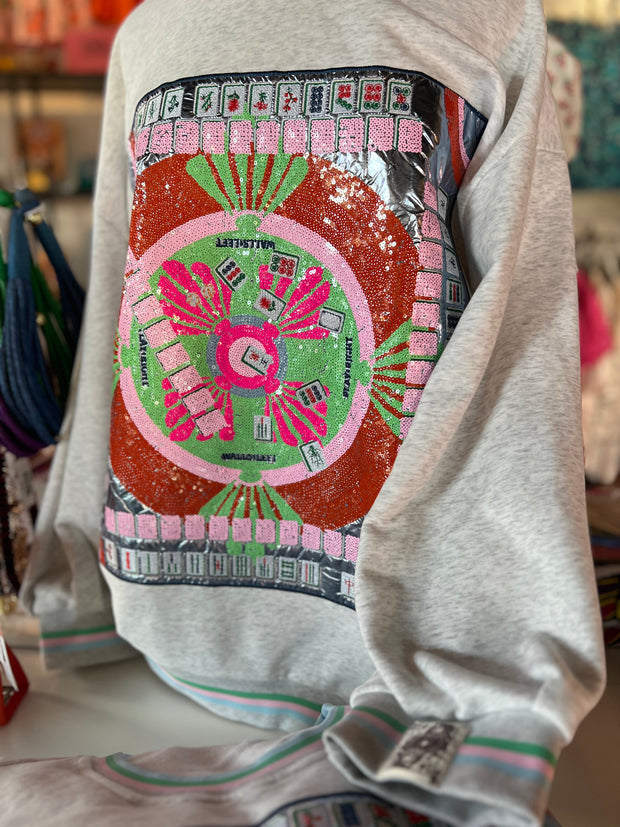 Grey Multi Mahjong Table Sweatshirt