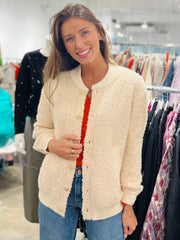 Golden Springs Boucle Sweater Button Up Jacket