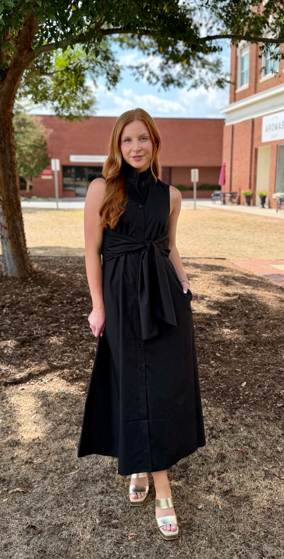 Back Wrap Maxi Dress | Black