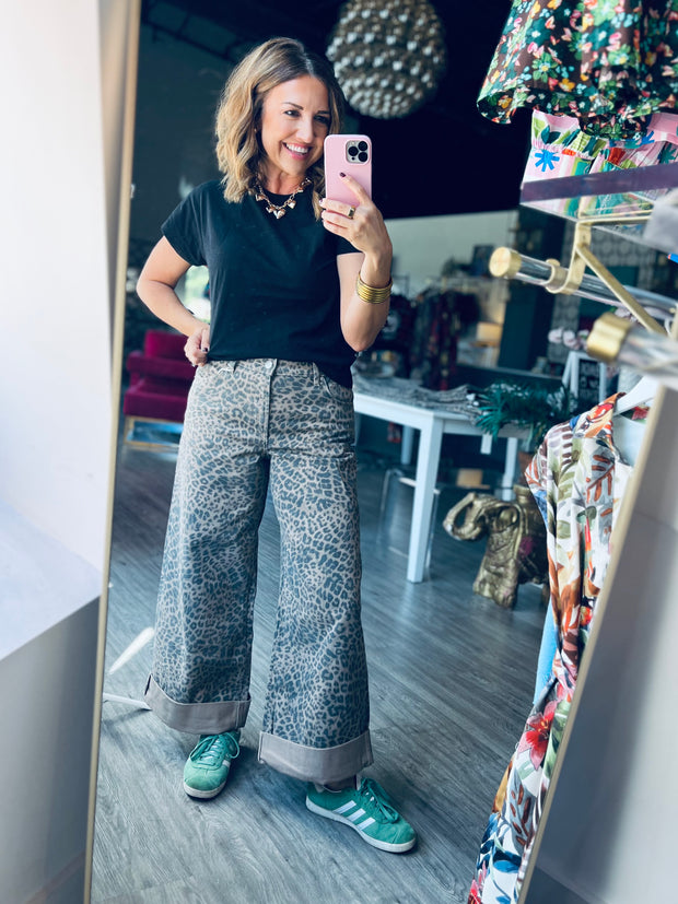 Marli Denim Leopard Pant