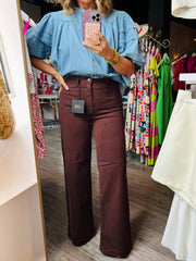 Mini Patch Pocket Wide Leg | Chocolate