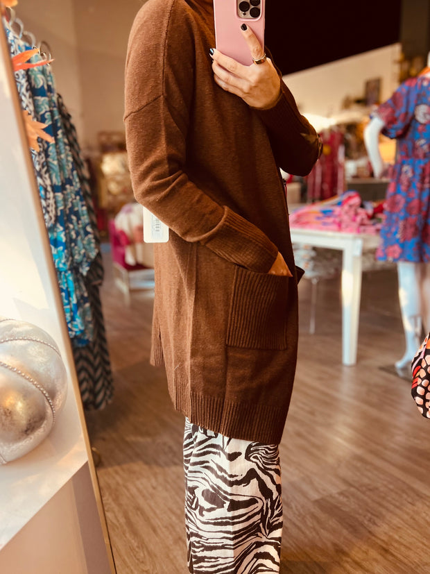 Gwyneth Long Cardigan | Espresso