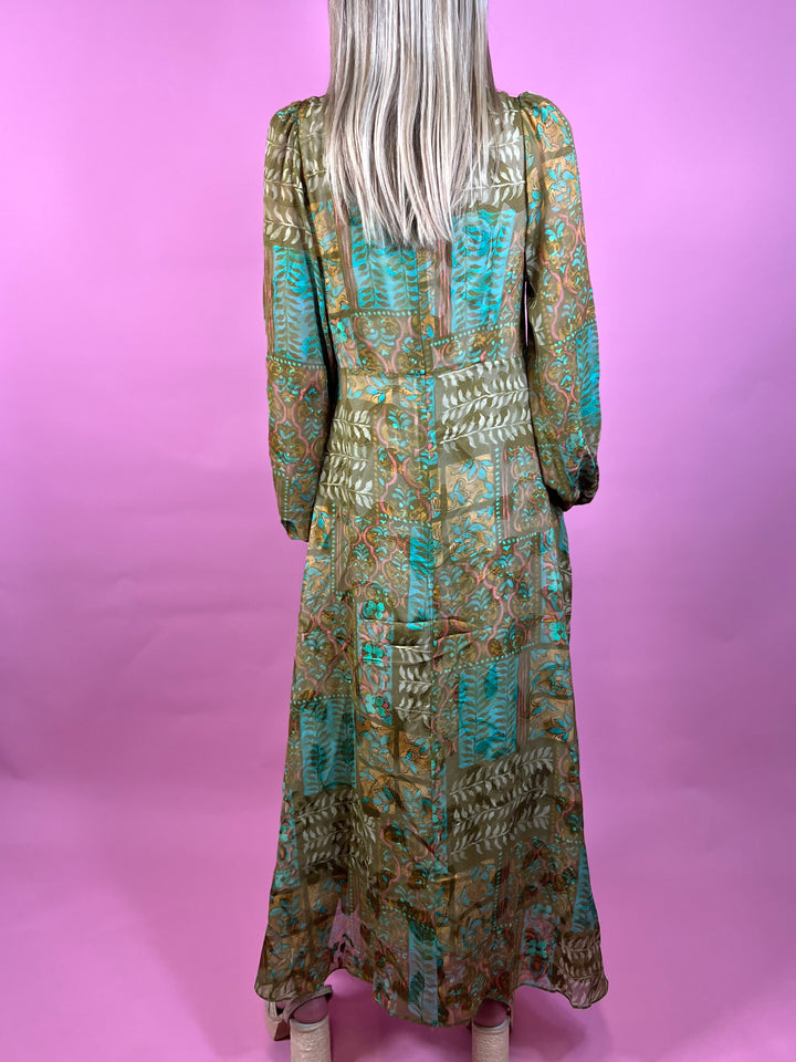 Olive Tapestry Maxi Dress