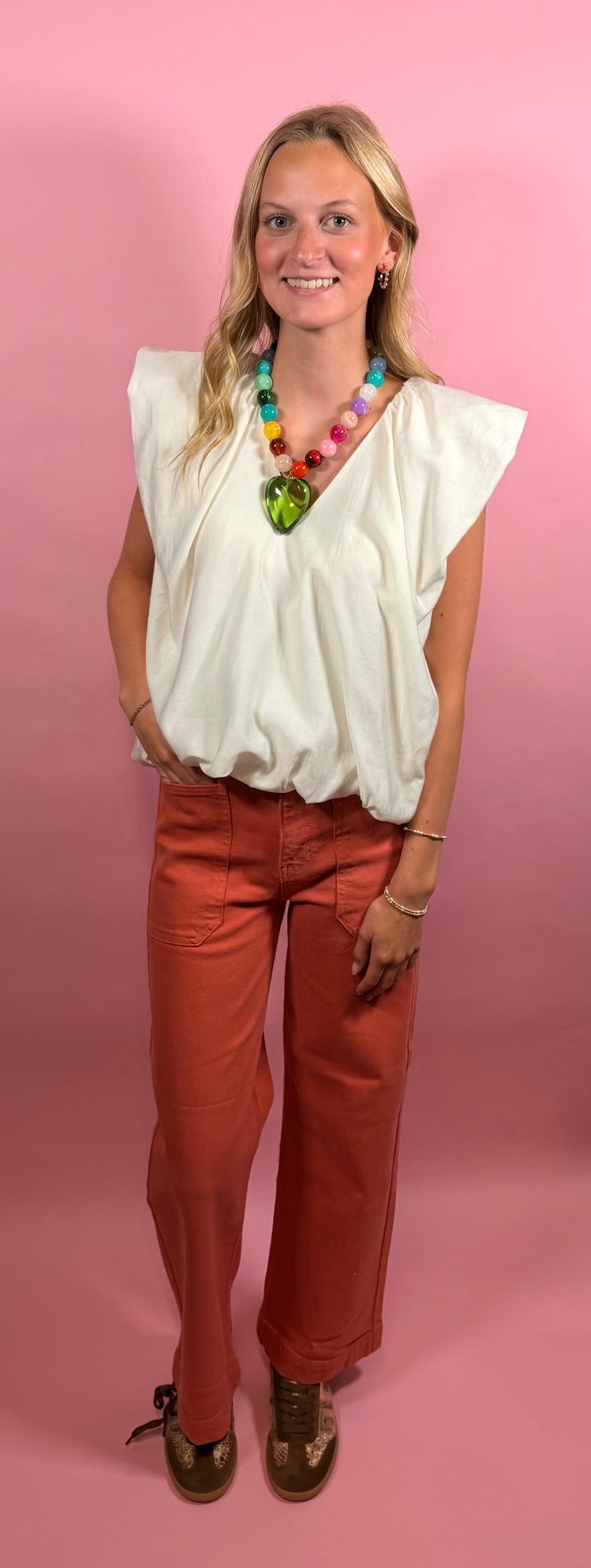 Pearl Bubble Top | White