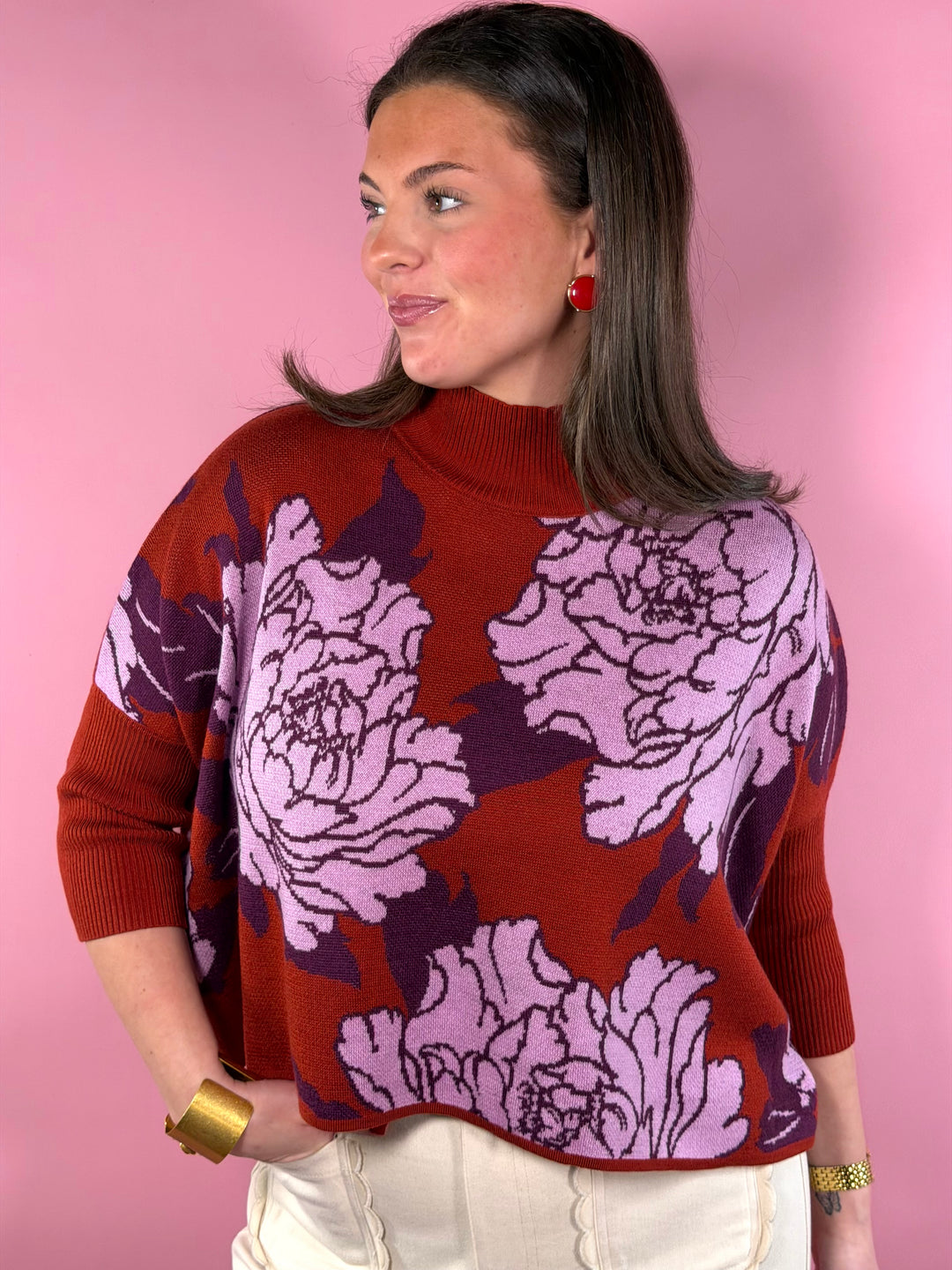 Peony Aja Sweater | Lunar Red