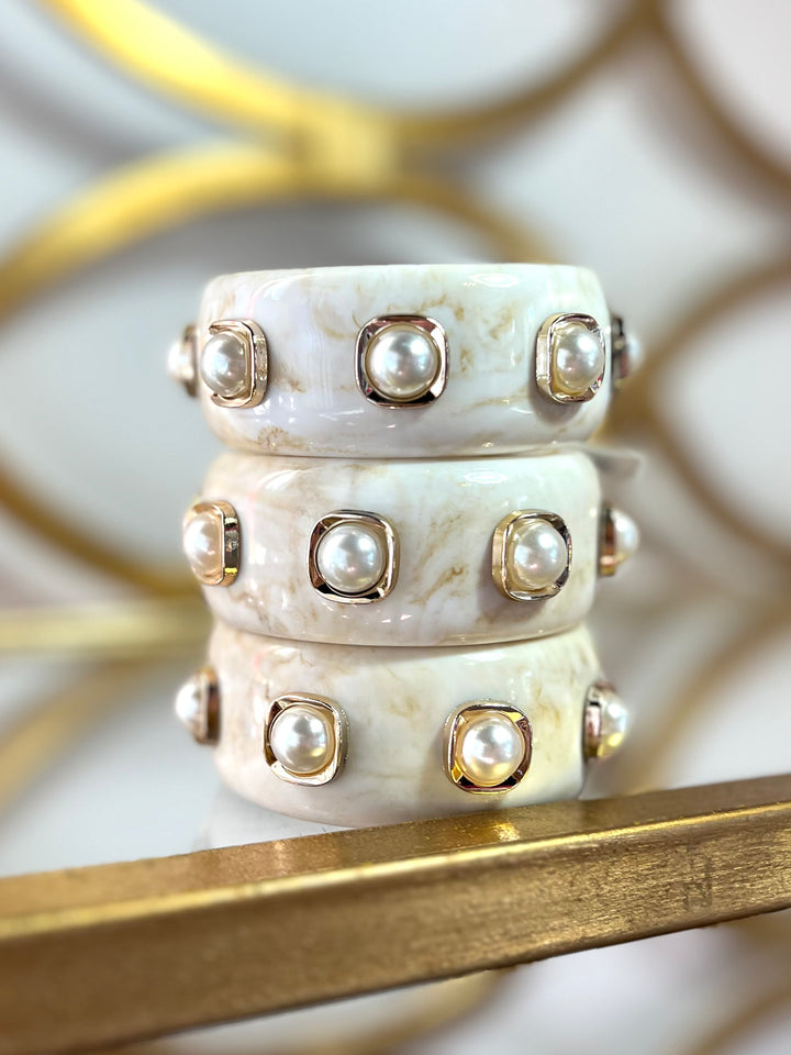 Rome Pearl Marble Bangle