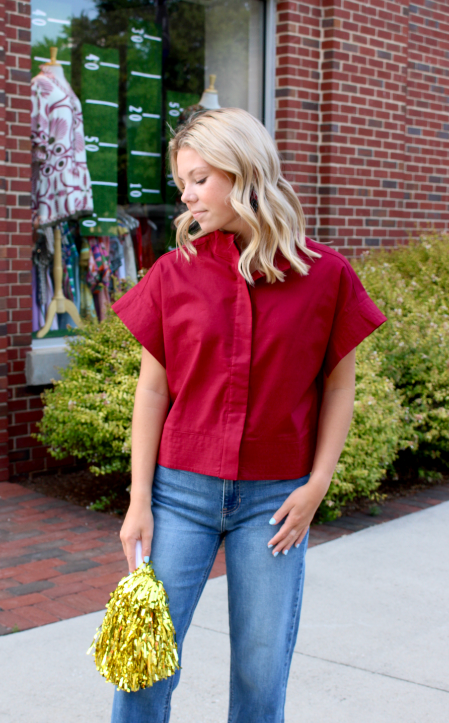 Blakely Button Up Blouse | Merlot