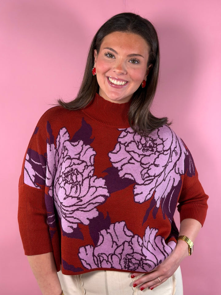 Peony Aja Sweater | Lunar Red