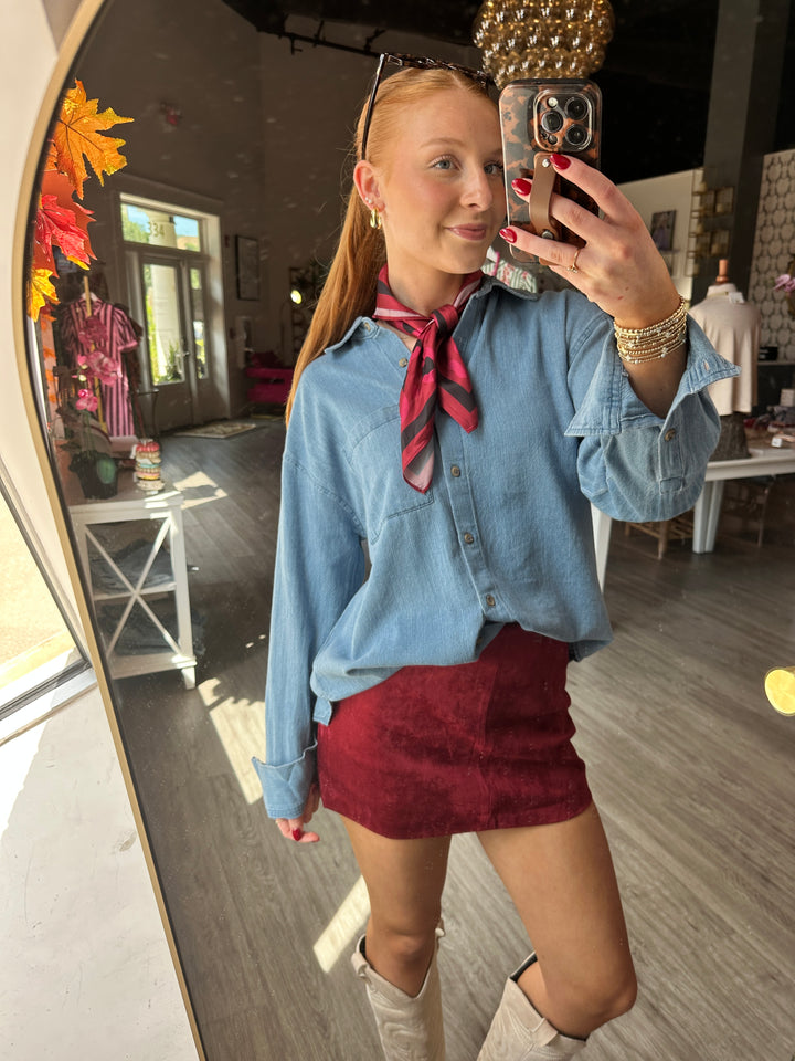 Scarlet Faux Suede Skirt