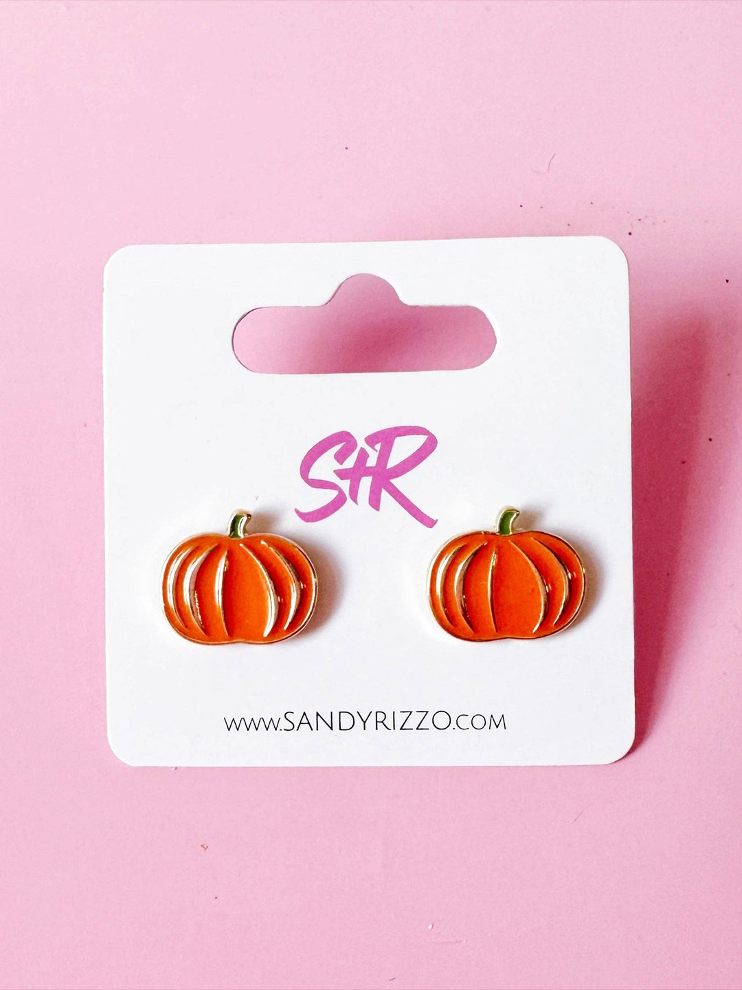 Pumpkin Enamel Stud