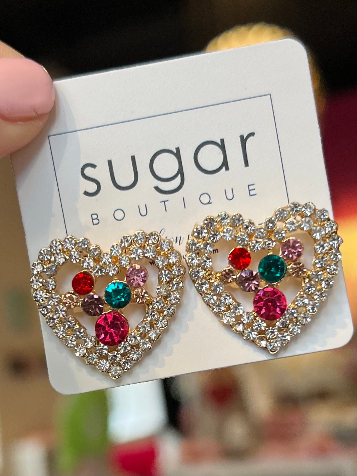 Bejeweled Heart Earring