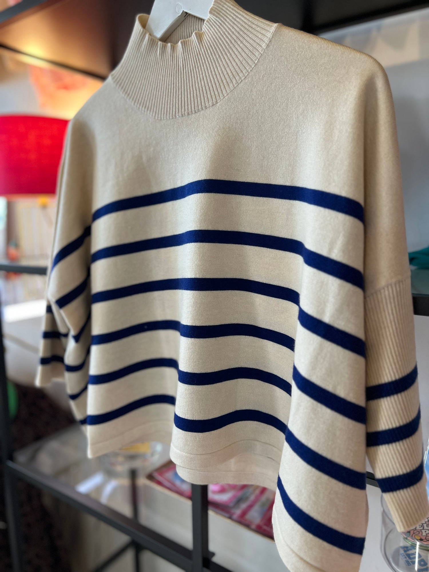 Aja 'Ortho' Stripe Top | Navy