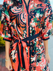 Autumn Scroll Maxi Dress