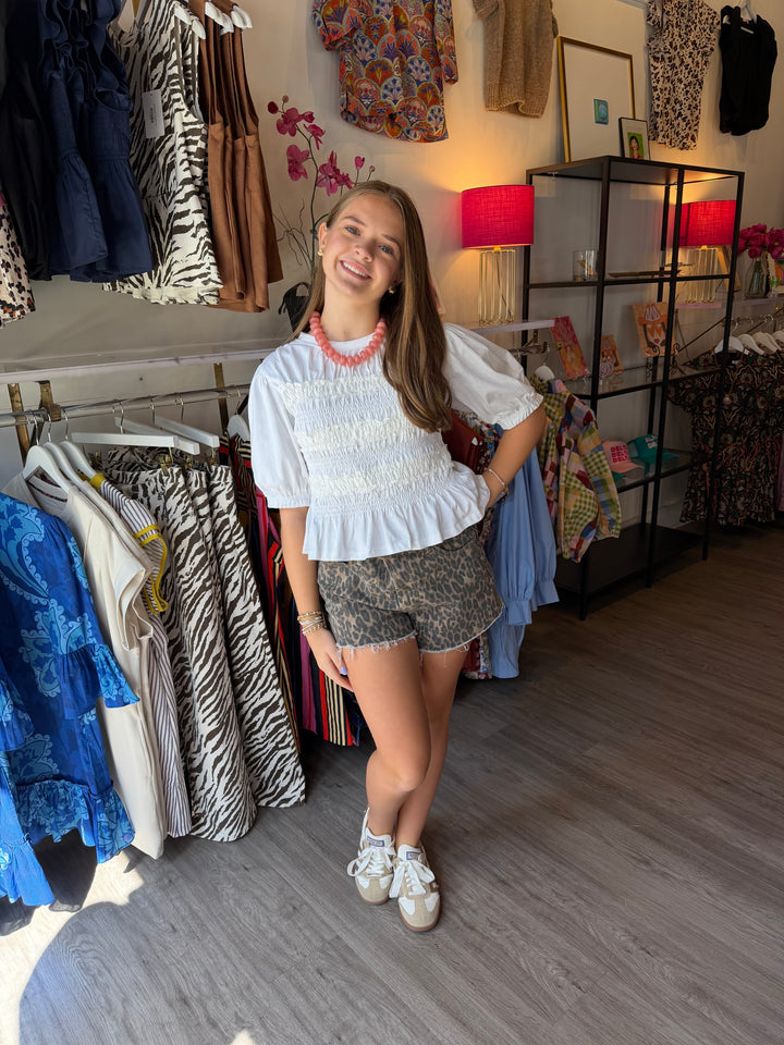 Clara Smocked Puff Sleeve Top