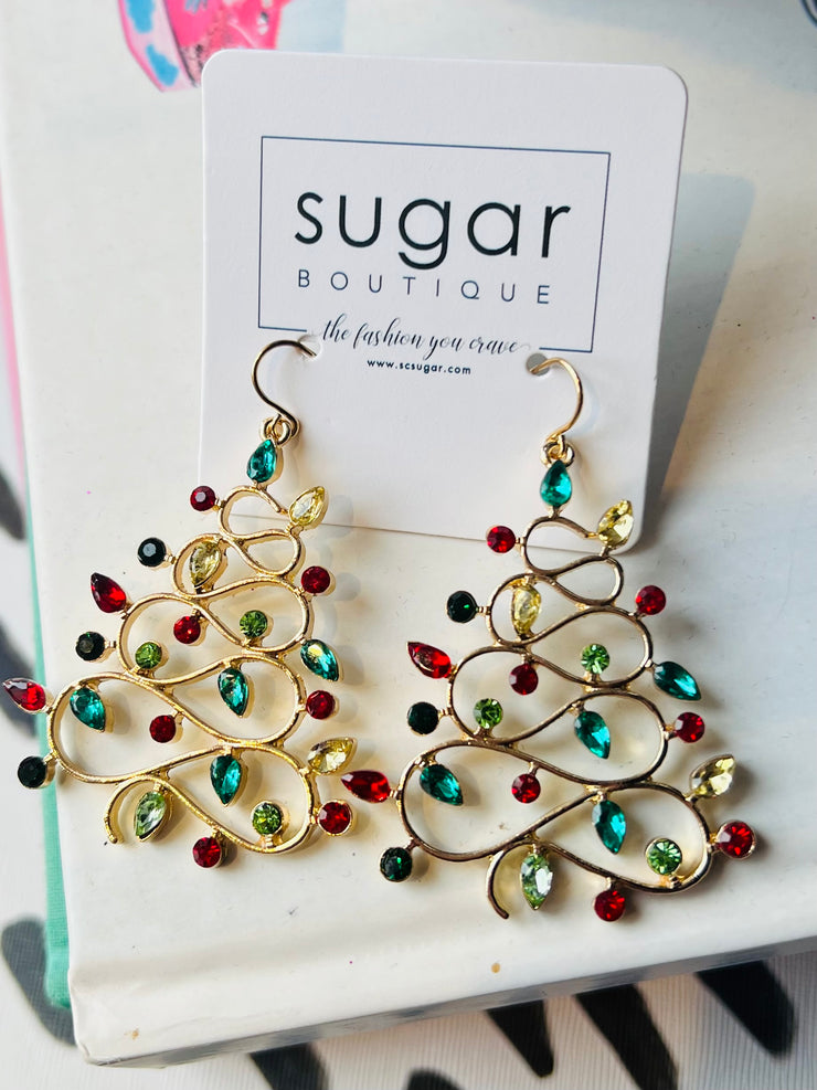 Jeweled Tree Earring
