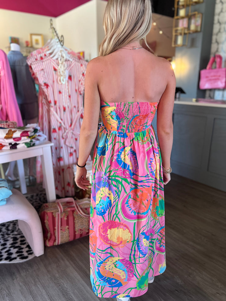 Funky Ribbon Party Strapless Dress