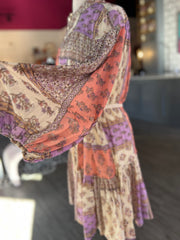 Boho Floral Braid Tie Dress