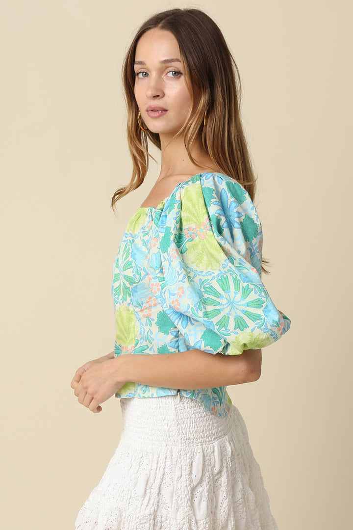 Piper Puff Sleeve Floral Top