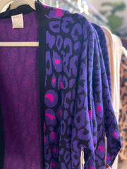 Wagner Leopard Cardigan | PURPLE MULTI
