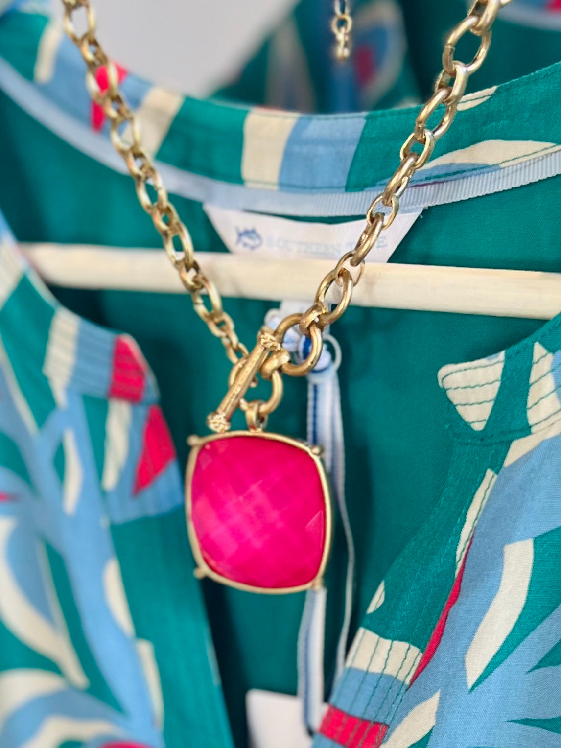 Regal Stone Necklace | Pink