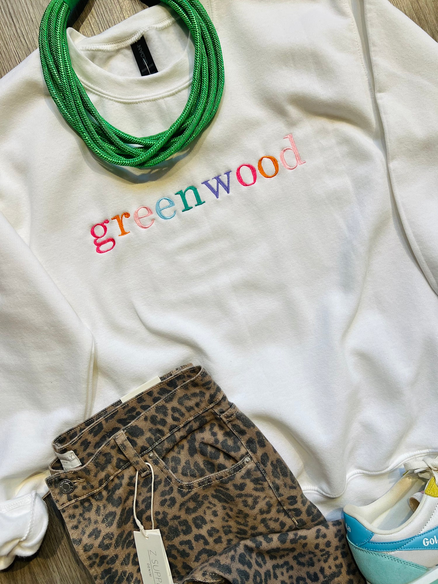 Colorful Greenwood Sweatshirt | White
