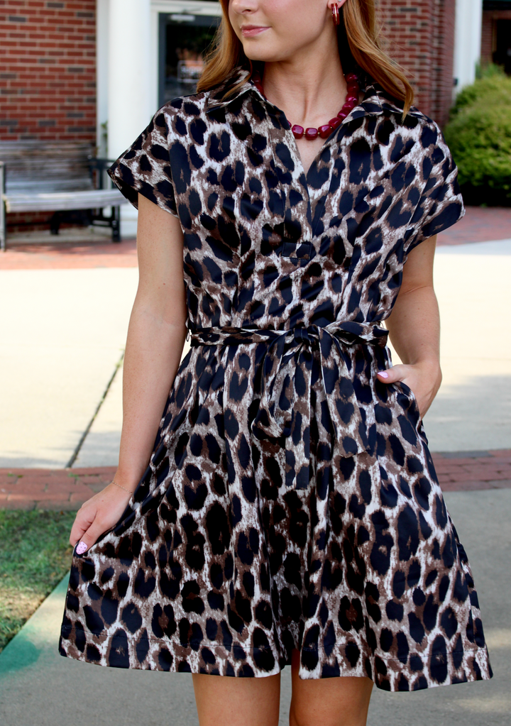 Fit &amp; Darts Dress | Leopard
