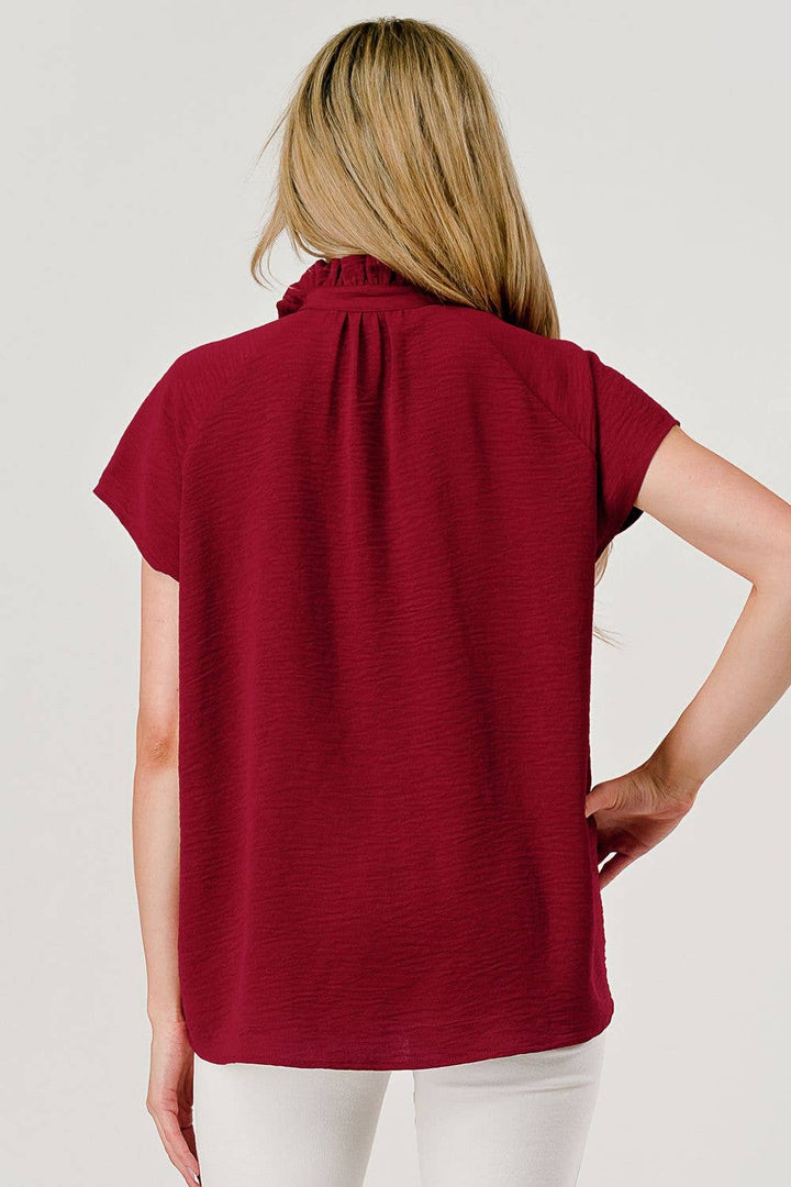 Catherine Button Down Blouse | Garnet