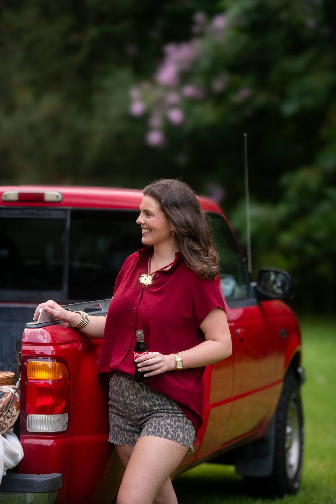 Catherine Button Down Blouse | Garnet