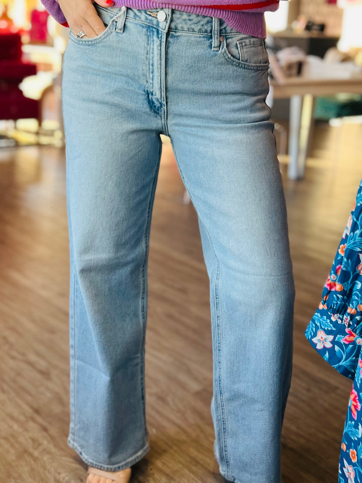High Rise Full Length Straight | Light Denim
