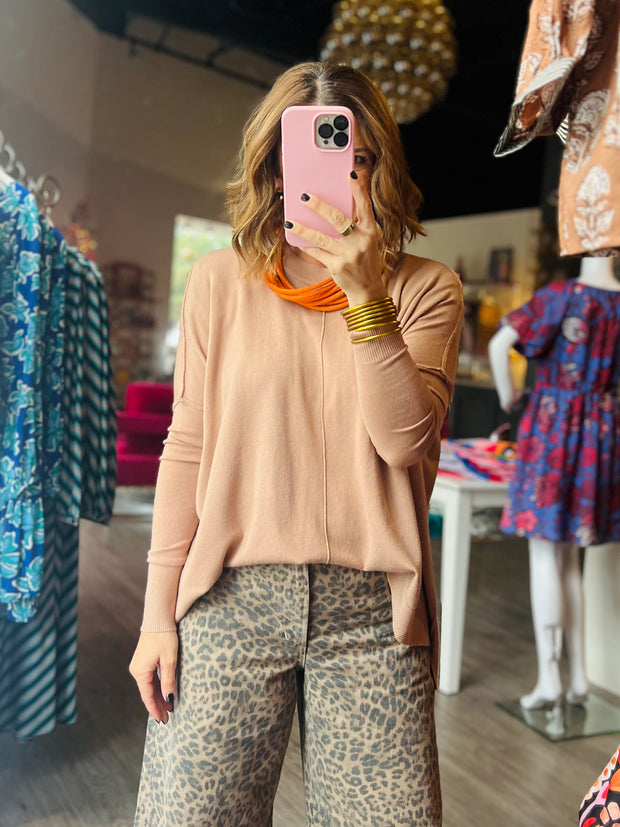 Essential Cashmere Blend Sweater | Camel