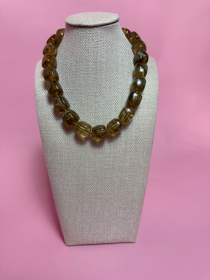 Marble Cube Necklace | Amber