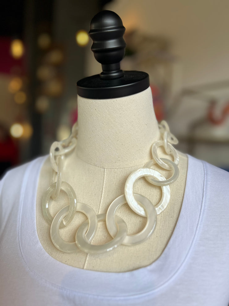 Roundtop Link Necklace | Ivory Bone