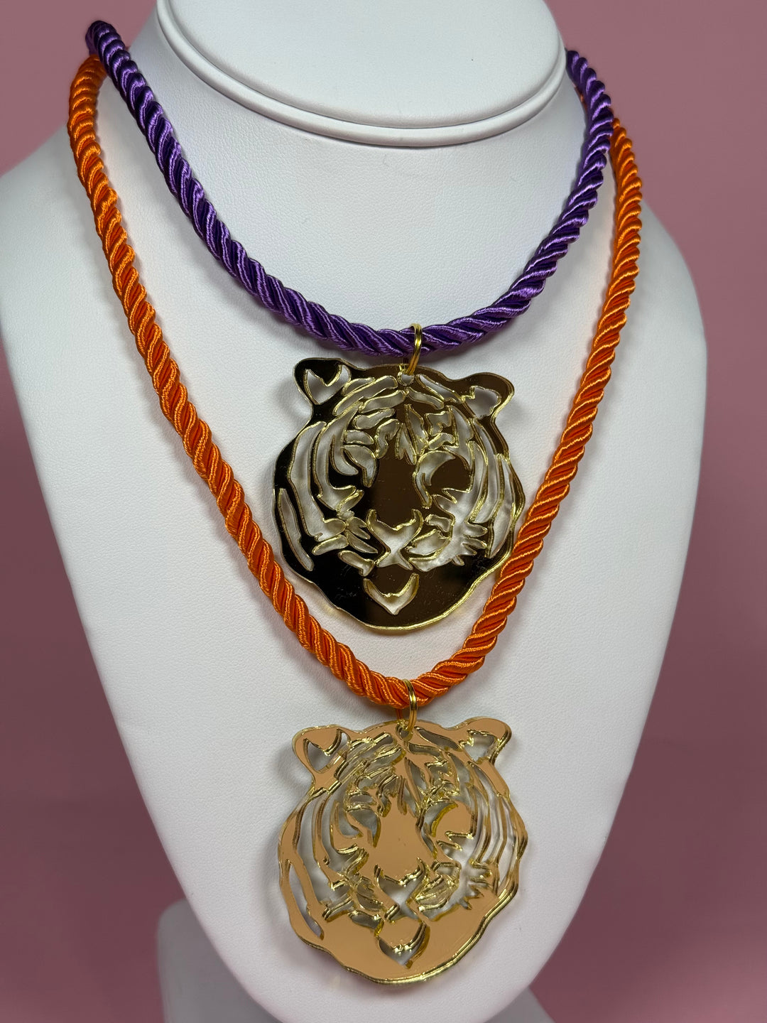 Game Day Mascot Necklace | Tiger on Orange