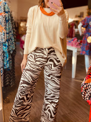 Wild Safari Wide Leg Pant | Chocolate