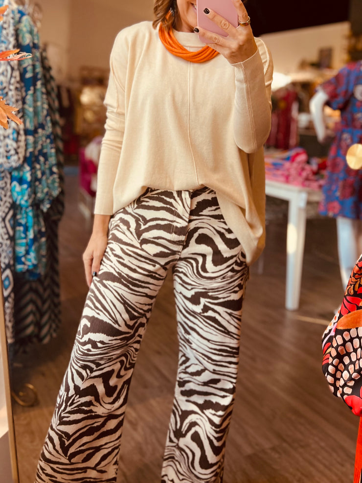 Wild Safari Wide Leg Pant | Chocolate