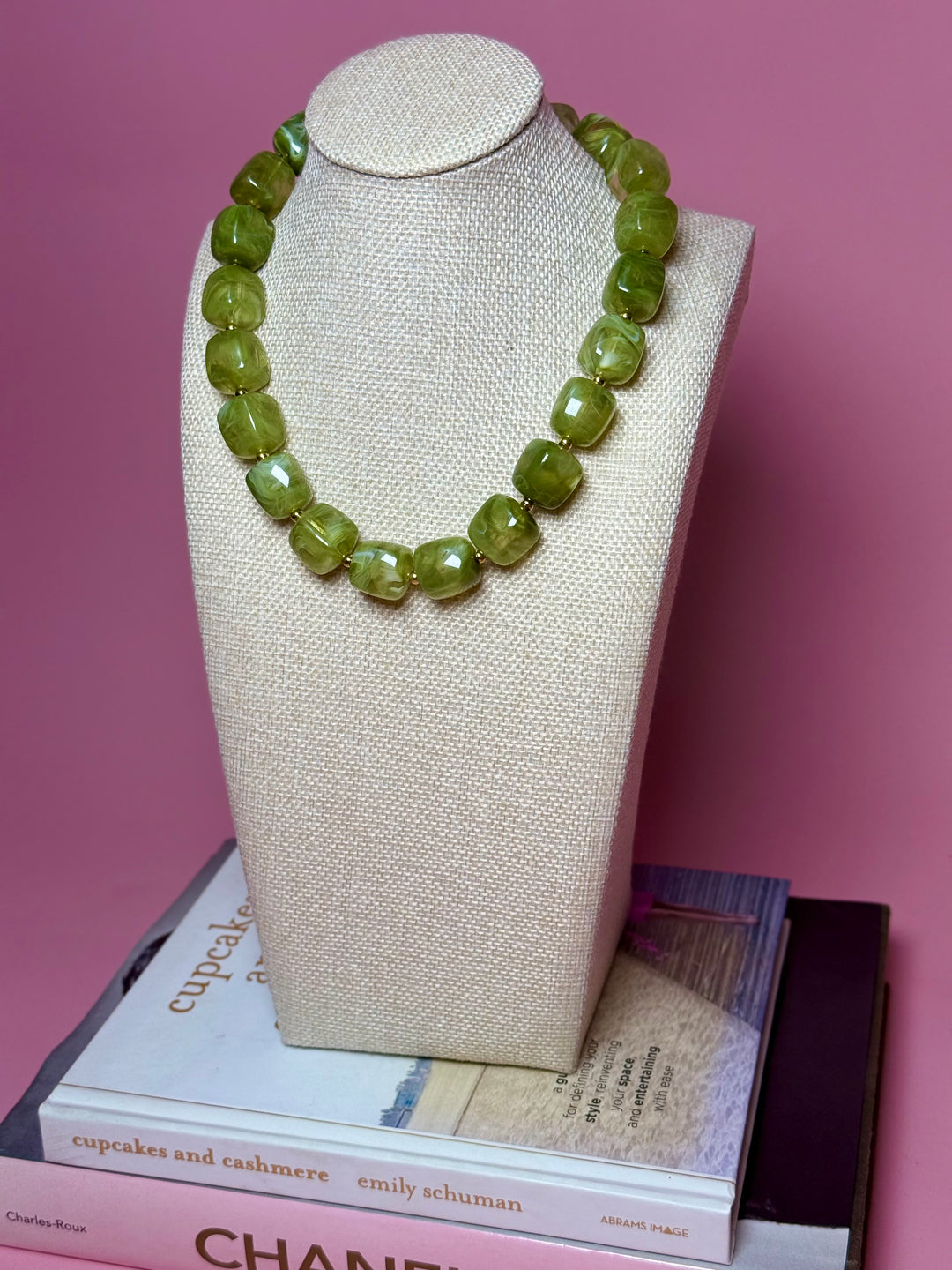 Marble Cube Necklace | Green