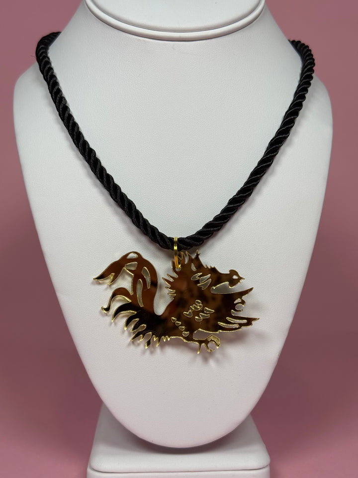 Game Day Mascot Necklace | Gamecock on Black
