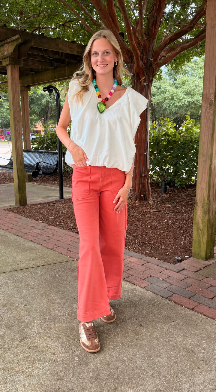 Pearl Bubble Top | White