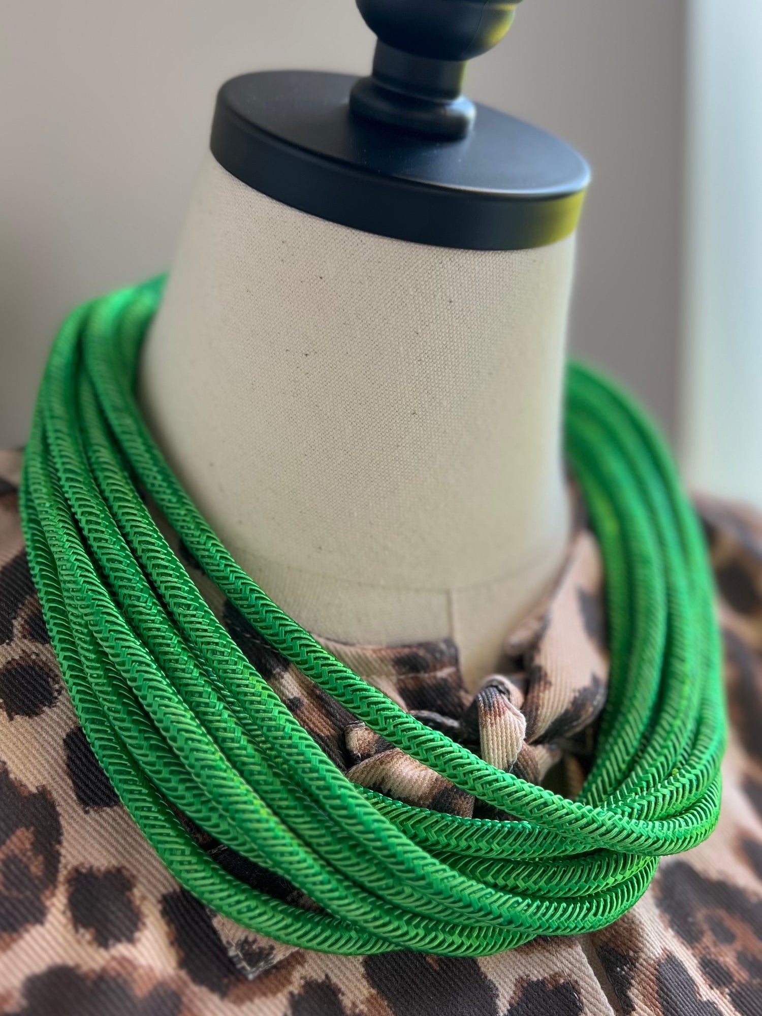 8 Strand Necklace | Kelly Green