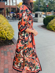 Autumn Scroll Maxi Dress