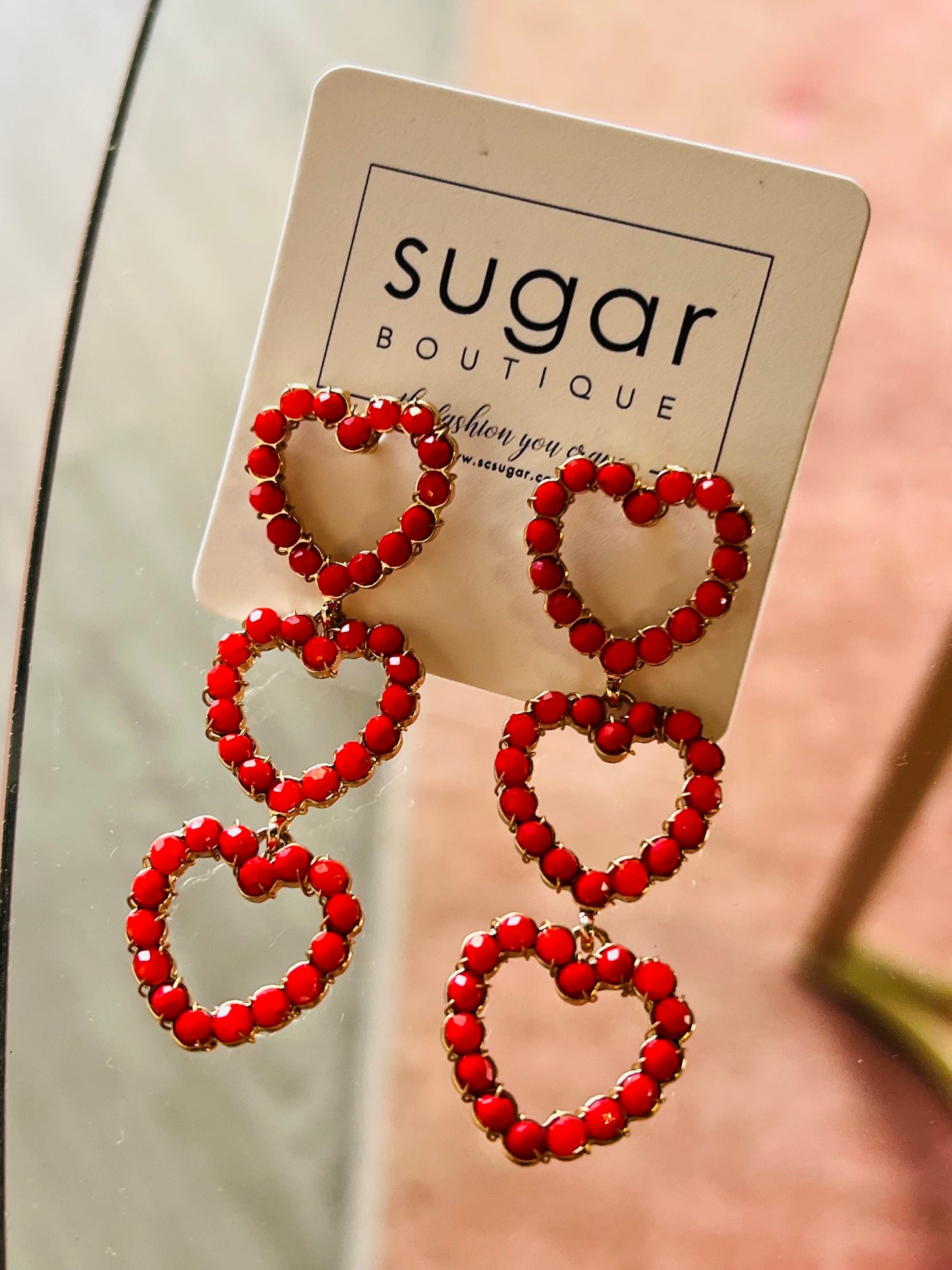 Triple Heart Earring